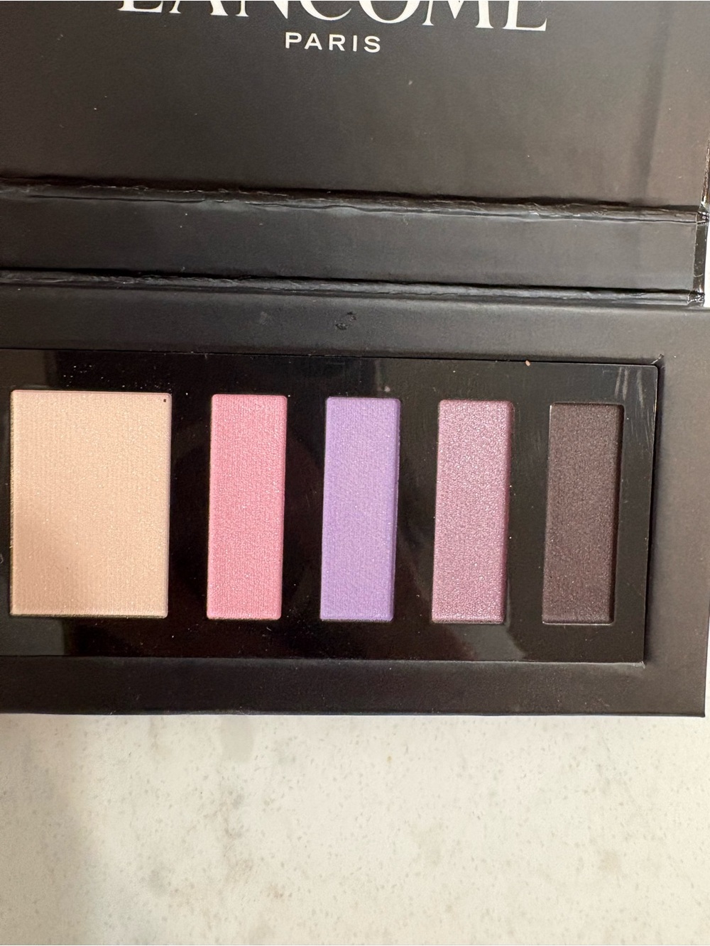 Lancome  holiday beauty box cool day. Pink & Purple Eyeshadow Palette and blush